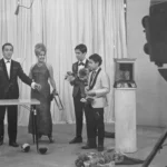 Hélio Ribeiro, Daphne, Hélio Carlos e Saporito no programa O Mundo Mágico de Alakazan