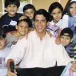 Márcio Garcia e as crianças do Gente Inocente